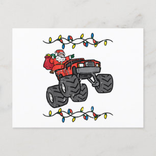 Carte Postale Noël Père Noël Monster Camion Garçons Enfants Enfa
