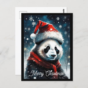 Carte Postale Noël père Noël Panda