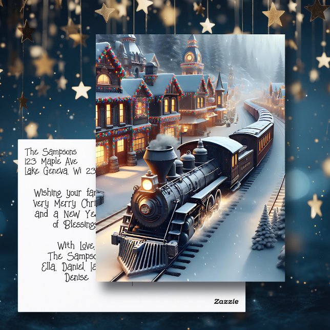 Carte Postale Noël personnalisé du train vintage (Créateur téléchargé)