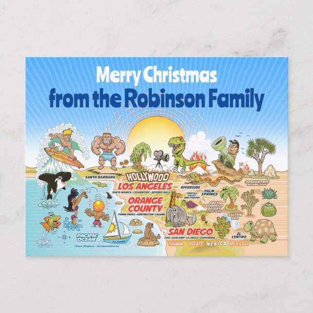 Carte Postale Noël personnalisé SoCal (Devant)