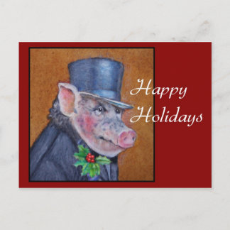 Carte postale Noël Pig Holiday