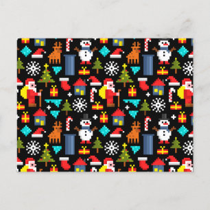 Carte Postale Noël Pixel