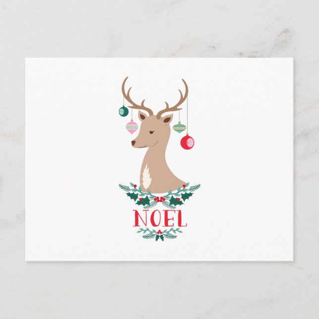 Carte Postale Noel Reindeer (Devant)