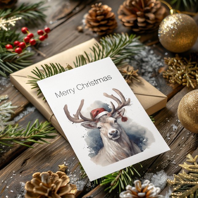 Carte Postale Noël Renne Rustique, personnalisé (Créateur téléchargé)