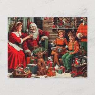 Carte Postale Noël Rétro Santa Horreur
