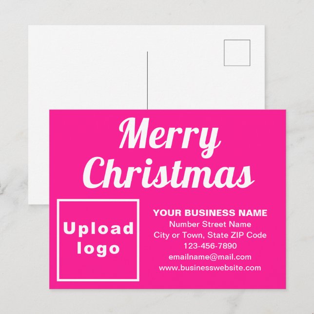 Carte postale Noël rose (Devant / Derrière)
