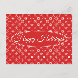 Carte Postale Noël Rouge Blanc Élégant Vacances