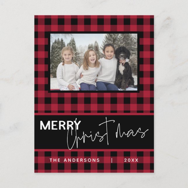 Carte Postale Noël rustique campagne plaid photo (Devant)