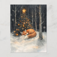 Noël rustique fantaisiste au renard endormi