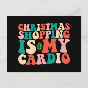 Carte Postale Noël Shopping C'Est Mon Cardio Holiday