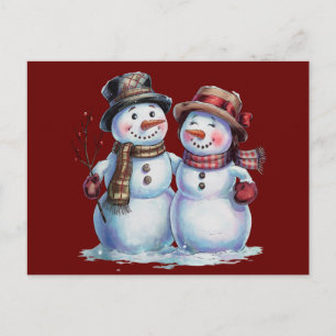 Carte Postale Noël Snowman vacances Vintages