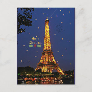 Carte Postale Noël Tour Eiffel
