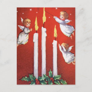 Carte Postale Noël Trois Petits Anges Noël Vintage