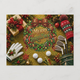 Carte Postale Noël vacances de golf