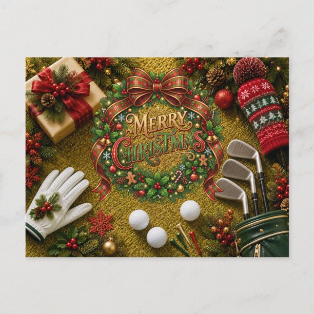 Carte Postale Noël vacances de golf (Devant)