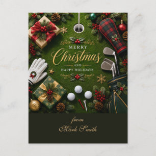 Carte Postale Noël vacances de golf
