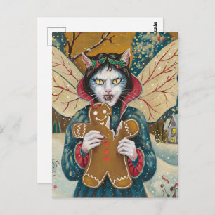 Carte Postale Noël Vampire Kitty Gingerbread Homme Cookie