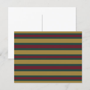 Carte Postale Noël Vert Rouge Et Or Bonbons Rayés