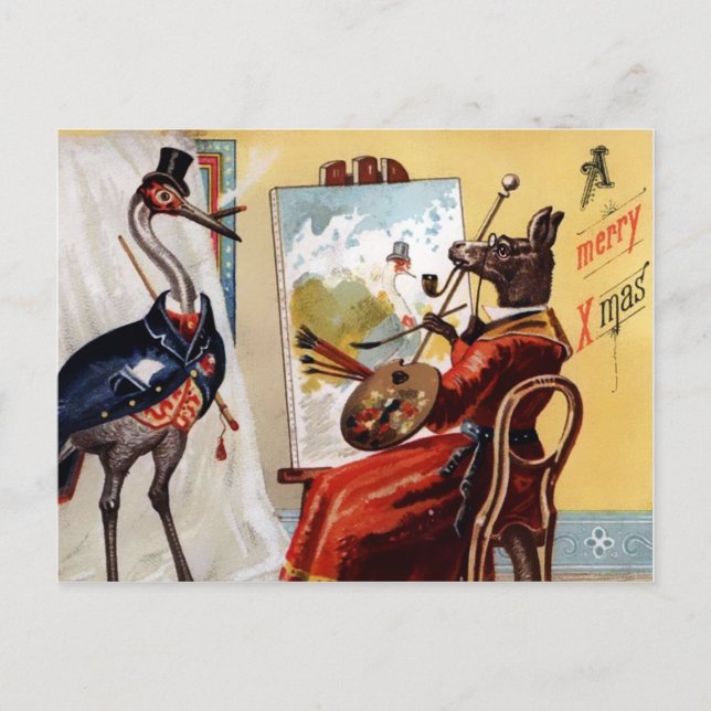 Carte Postale Noël victorien vintage (Devant)