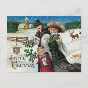 Carte Postale Noël victorien vintage