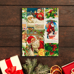 Carte Postale Noël victorien Vintage Père Noël Toys