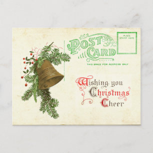 Carte Postale Noël Vintage Bell Antique Holiday