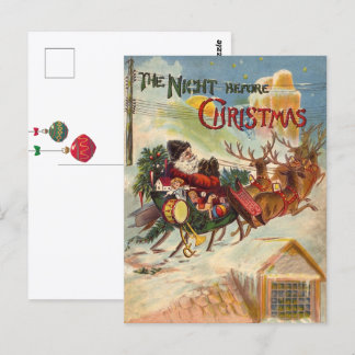 Carte Postale Noël Vintage, La Nuit Avant Noël