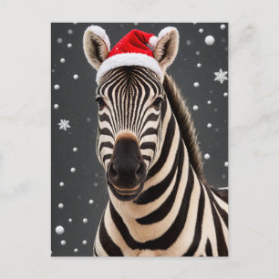 Carte Postale Noël Zebra