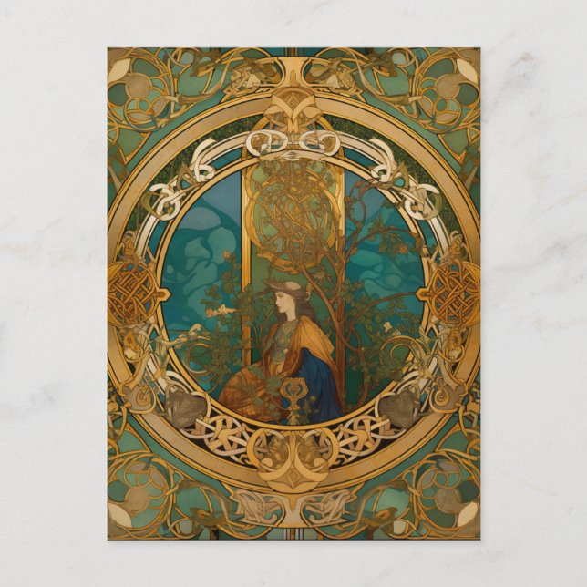 Carte Postale Noeud celtique Queen Colorée (Devant)