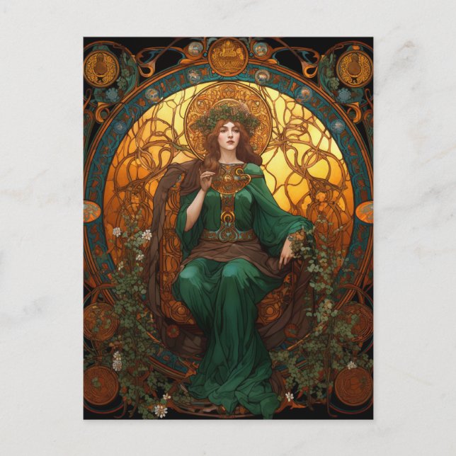 Carte Postale Noeud celtique Queen Colorée (Devant)