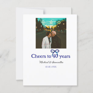 Carte Postale Nœud g bleu applaudit aux 40 ans de mariage 