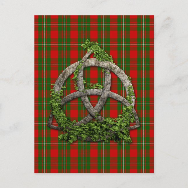 Carte Postale Nœud trident celtique et tartan du clan MacGregor (Devant)