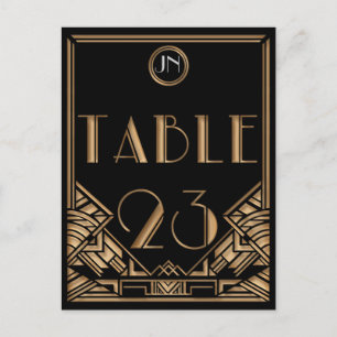 Carte Postale Noir Art Déco Gatsby Style Tableau Numéro 23