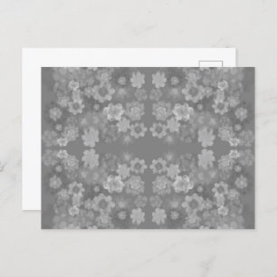 Carte Postale Noir blanc gris rétro Motif d'aquarelle florale