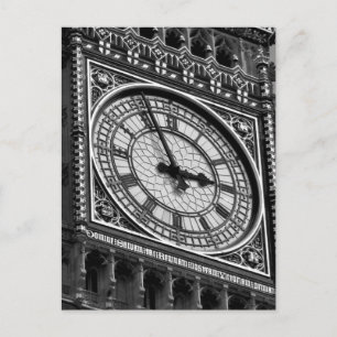 Carte Postale Noir Blanc Gros plan Tour d'horloge Big Ben