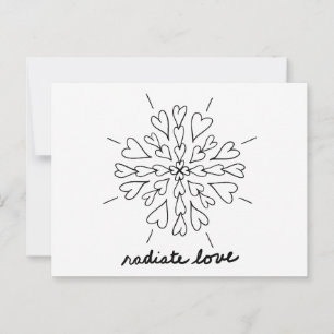 Carte Postale Noir Blanc Rayon Amour Coeur Mandala