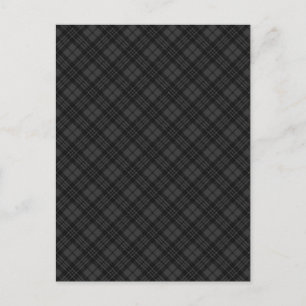 Carte Postale Noir blanc tartan plaid hiver Noël motif