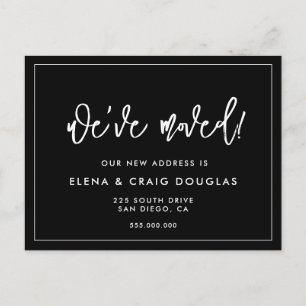 Carte Postale Noir contemporain Nous avons déplacé Nouvelle adre