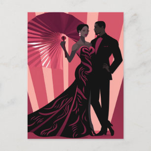 CARTE POSTALE NOIR ELEGANCE-RED #1