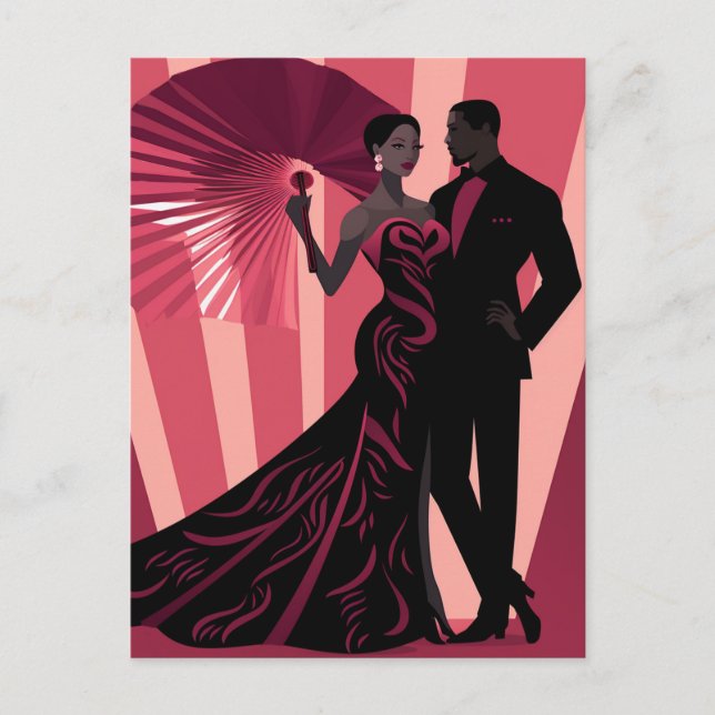 CARTE POSTALE NOIR ELEGANCE-RED #1 (Devant)