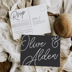Carte Postale Noir et blanc Choix de repas de Script surdimensio