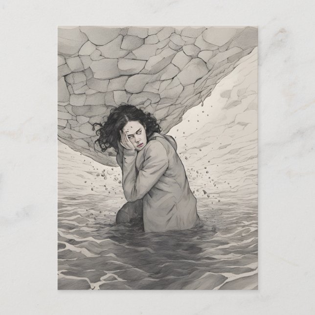 Carte Postale Noir et blanc de la dépression (Devant)