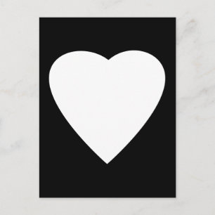 Carte Postale Noir et Blanc Love Heart Design.