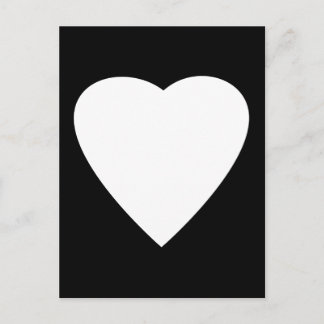 Carte Postale Noir et Blanc Love Heart Design.