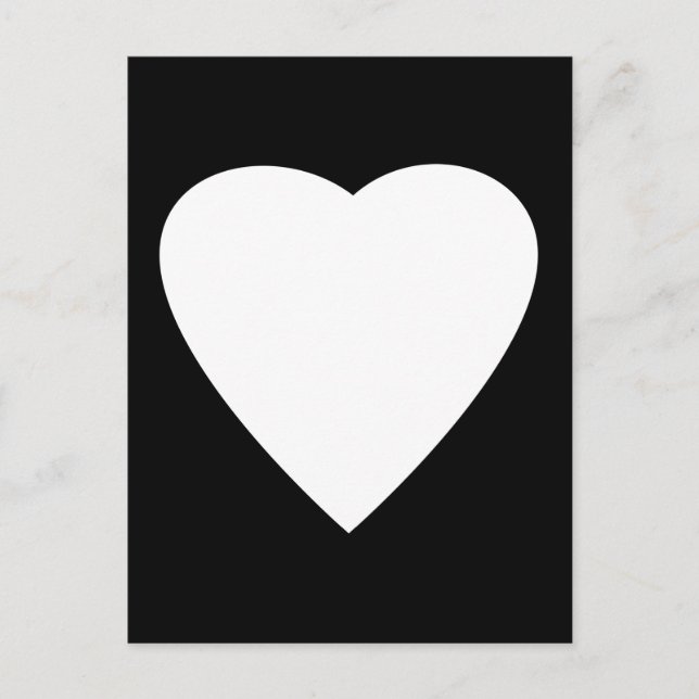 Carte Postale Noir et Blanc Love Heart Design. (Devant)
