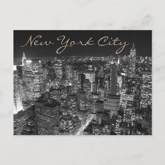Carte Postale Noir et blanc New York City (Devant)