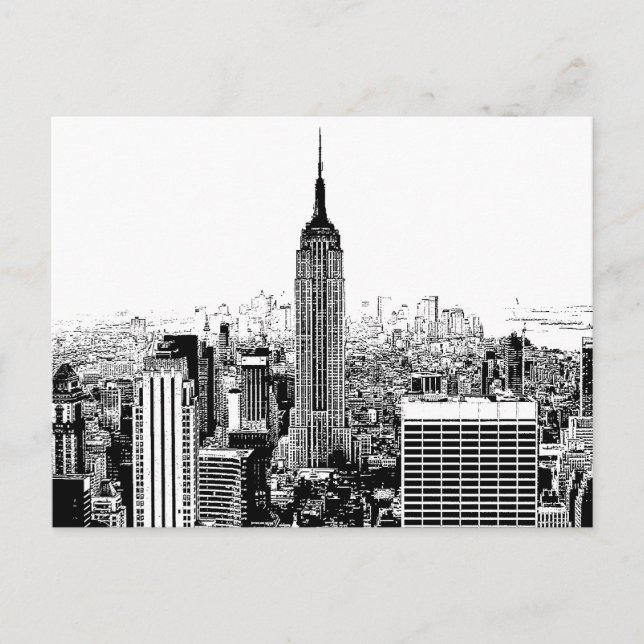 Carte Postale Noir et blanc New York City (Devant)