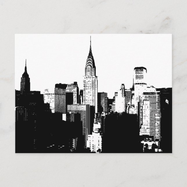 Carte Postale Noir et blanc New York City (Devant)