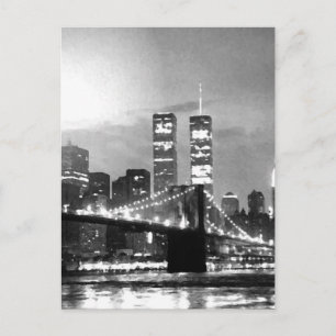 Carte Postale Noir et blanc New York City la nuit