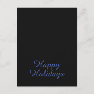 Carte Postale Noir neutre & Bleu Élégant Joyeuses Fêtes